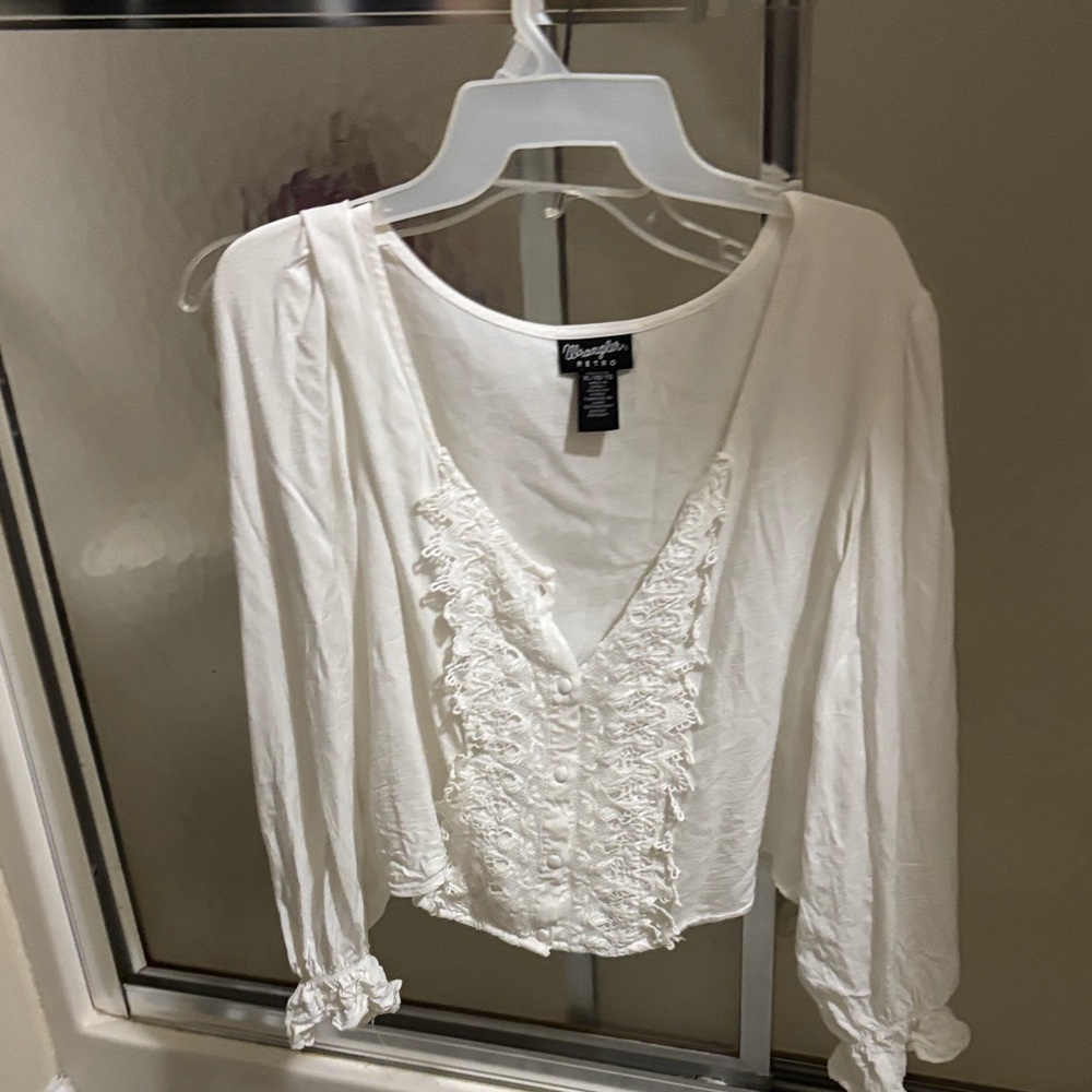 Wrangler Ivory Ruffled Blouse